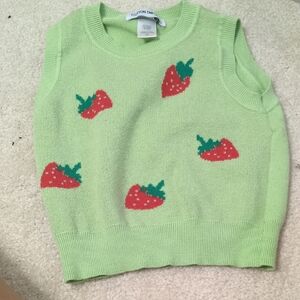 Green Strawberry Kids Sweater Vest